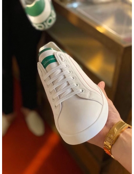 Dolce Gabbana Mens Portofino Sneakers with Green Branded