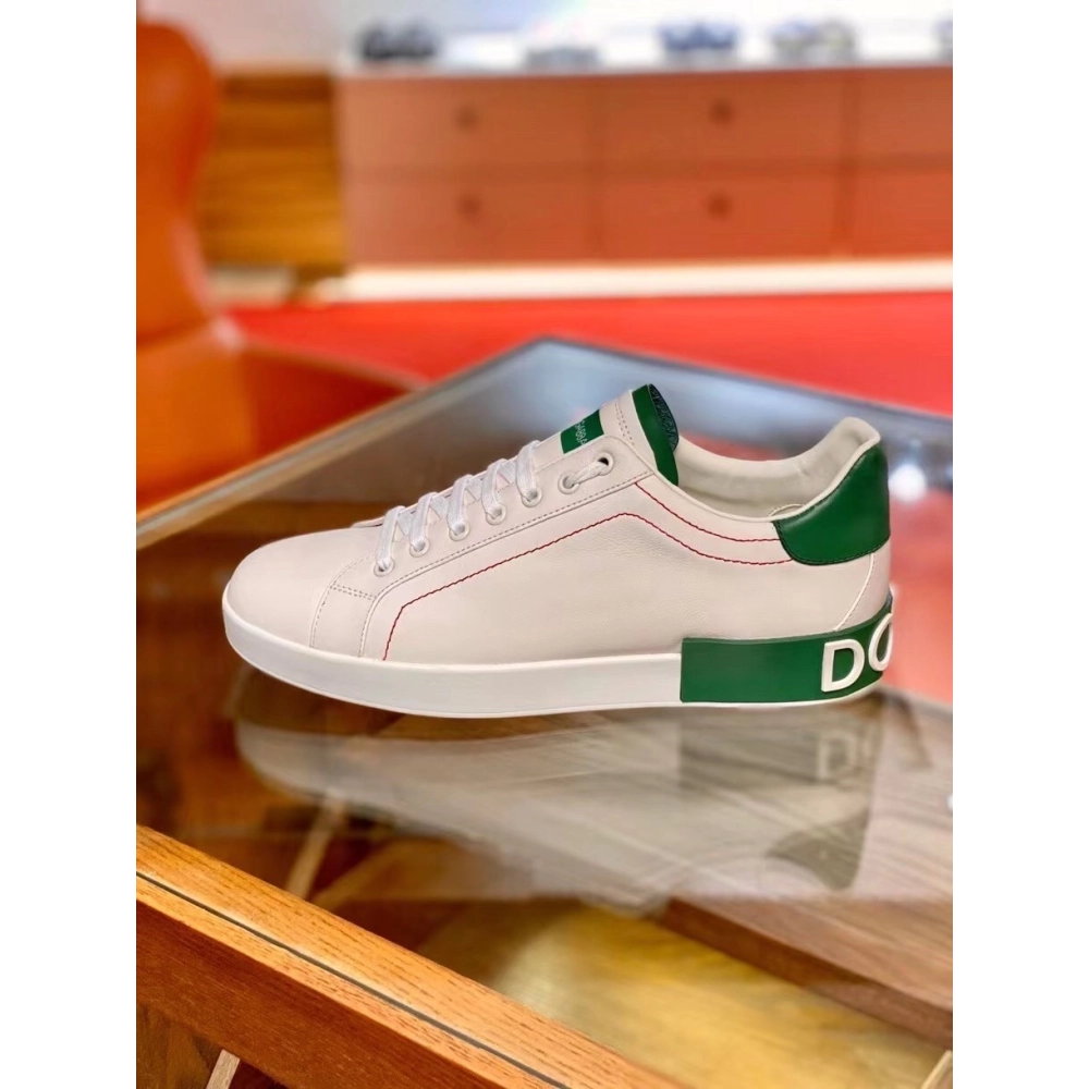 Dolce Gabbana Mens Portofino Sneakers with Green Branded