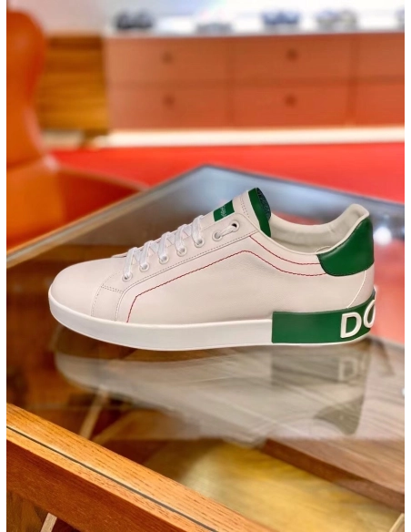 Dolce Gabbana Mens Portofino Sneakers with Green Branded