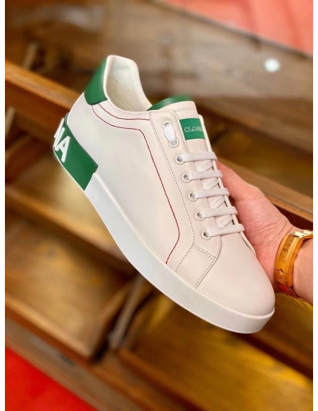Dolce Gabbana Mens Portofino Sneakers with Green Branded