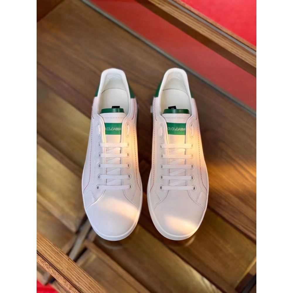 Dolce Gabbana Mens Portofino Sneakers with Green Branded
