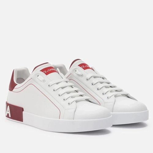Dolce Gabbana Mens Portofino Sneakers with Red Branded