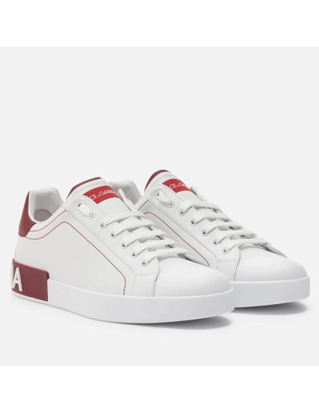 Dolce Gabbana Mens Portofino Sneakers with Red Branded