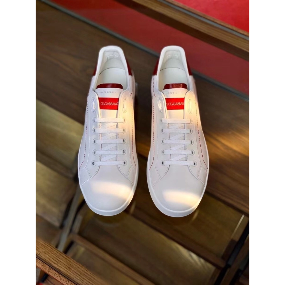 Dolce Gabbana Mens Portofino Sneakers with Red Branded