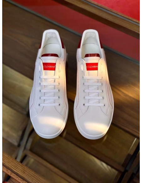 Dolce Gabbana Mens Portofino Sneakers with Red Branded