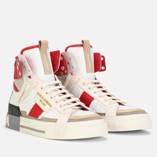 Dolce Gabbana Mens Red Custom 2.Zero High-top Sneakers