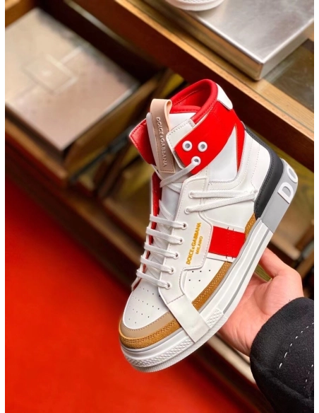 Dolce Gabbana Mens Red Custom 2.Zero High-top Sneakers