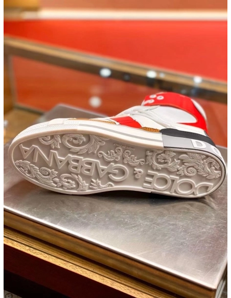Dolce Gabbana Mens Red Custom 2.Zero High-top Sneakers