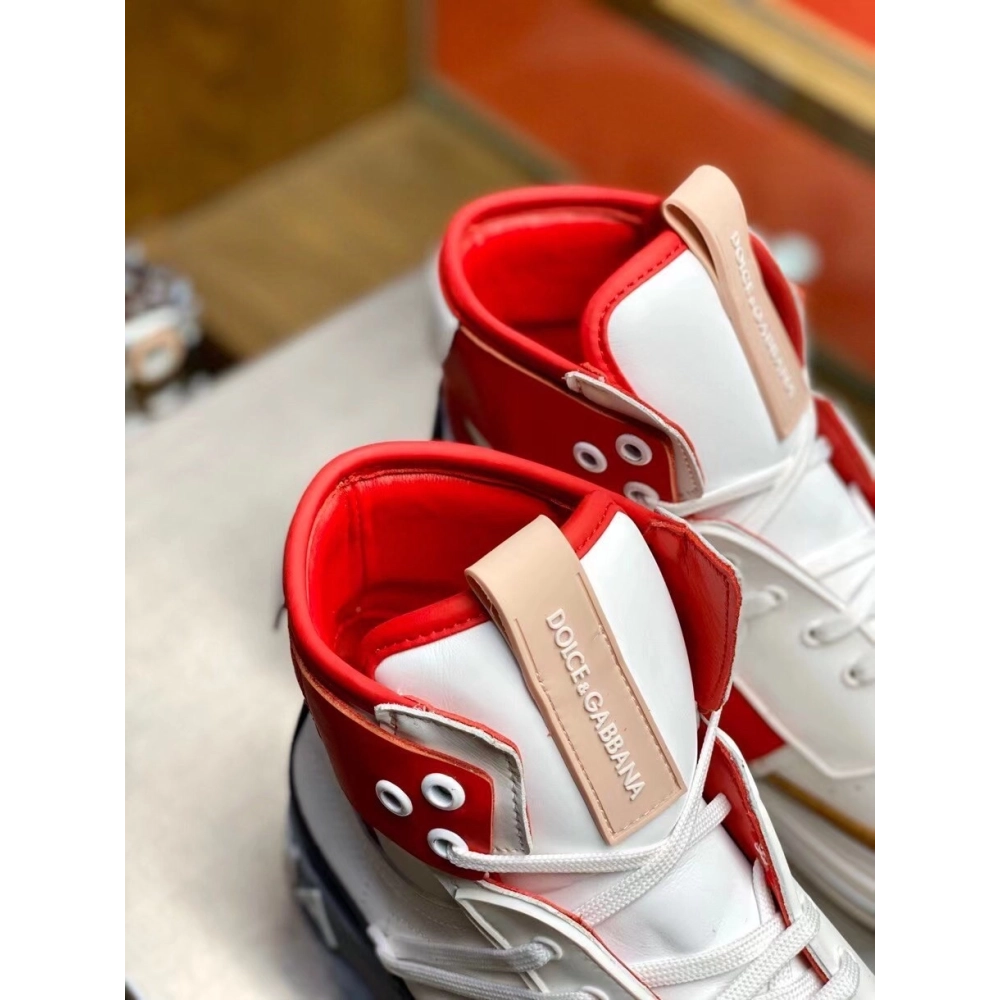 Dolce Gabbana Mens Red Custom 2.Zero High-top Sneakers