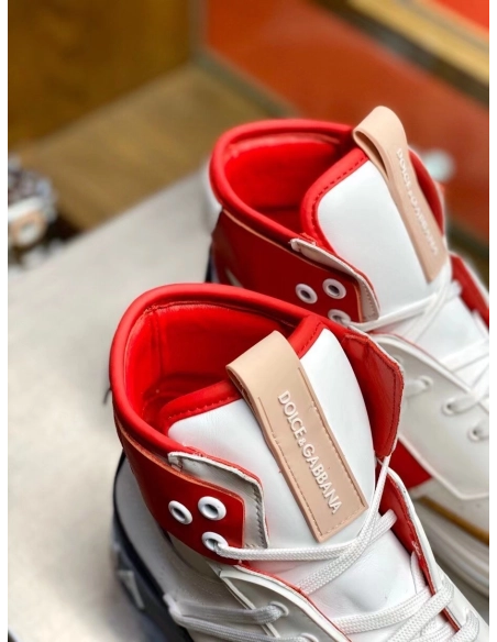 Dolce Gabbana Mens Red Custom 2.Zero High-top Sneakers