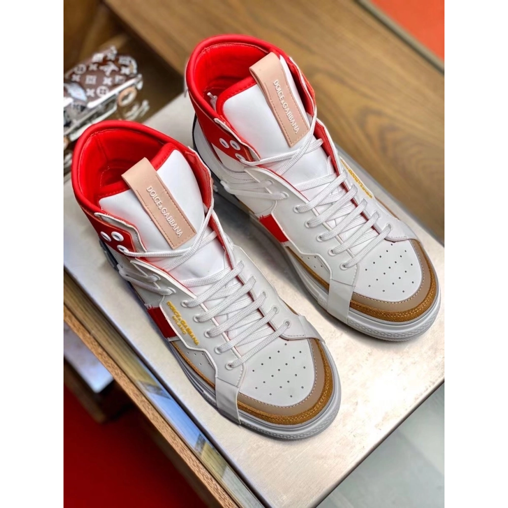 Dolce Gabbana Mens Red Custom 2.Zero High-top Sneakers
