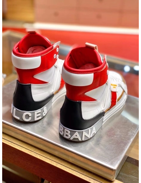 Dolce Gabbana Mens Red Custom 2.Zero High-top Sneakers