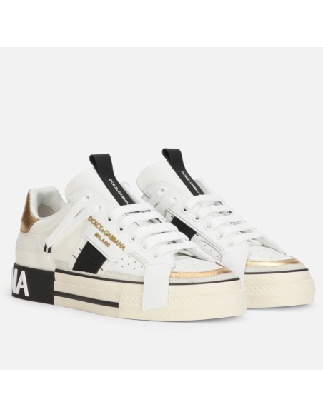 Dolce Gabbana Mens White Custom 2.Zero Sneakers