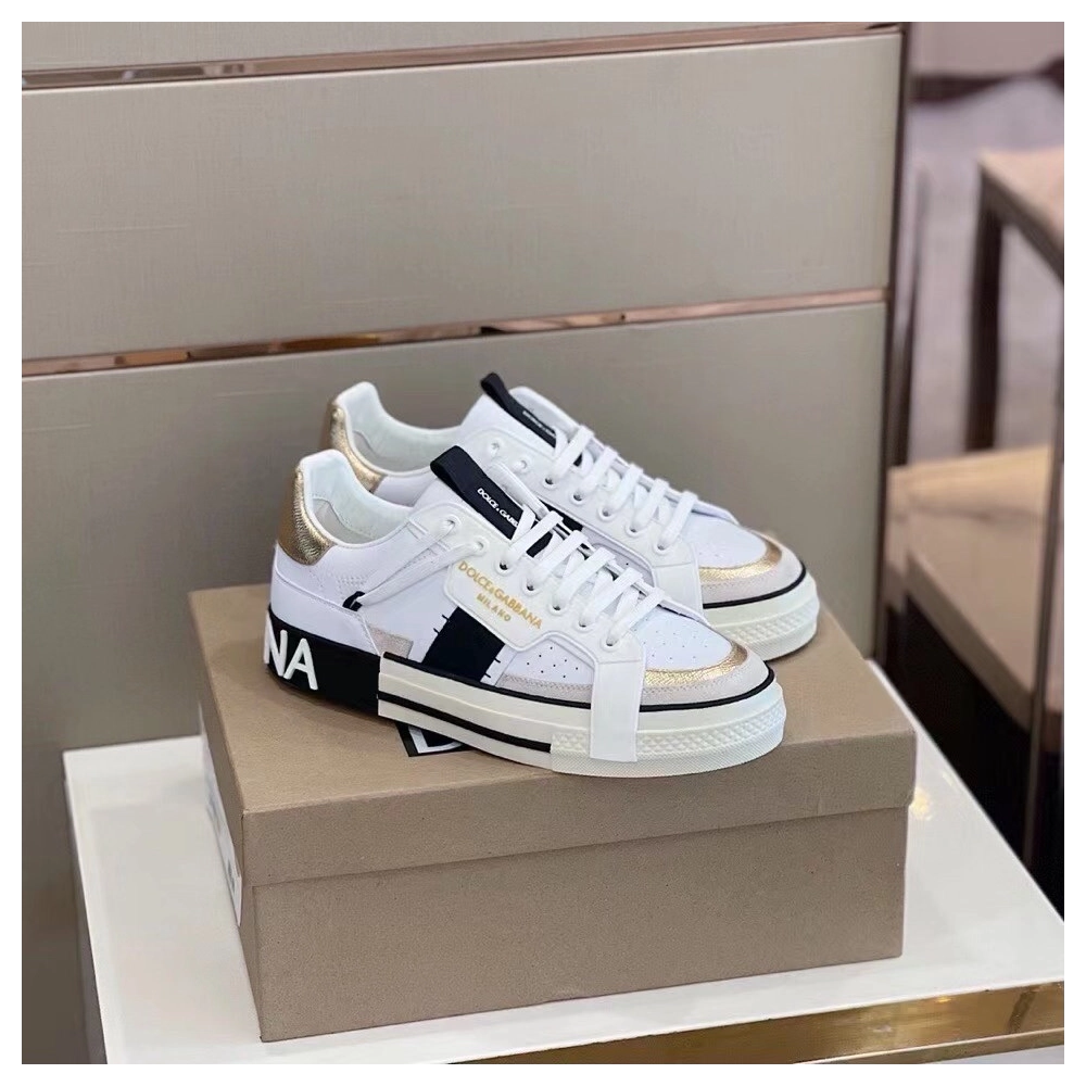 Dolce Gabbana Mens White Custom 2.Zero Sneakers