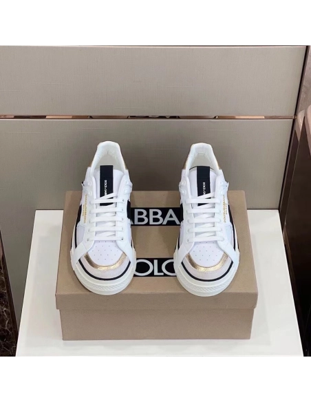 Dolce Gabbana Mens White Custom 2.Zero Sneakers