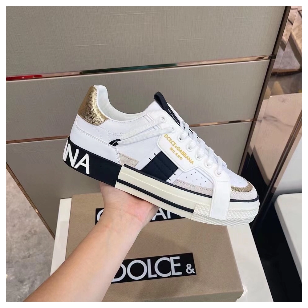 Dolce Gabbana Mens White Custom 2.Zero Sneakers