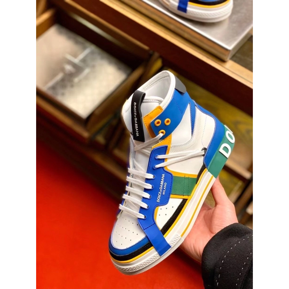 Dolce Gabbana Womens Blue Custom 2.Zero High-top Sneakers