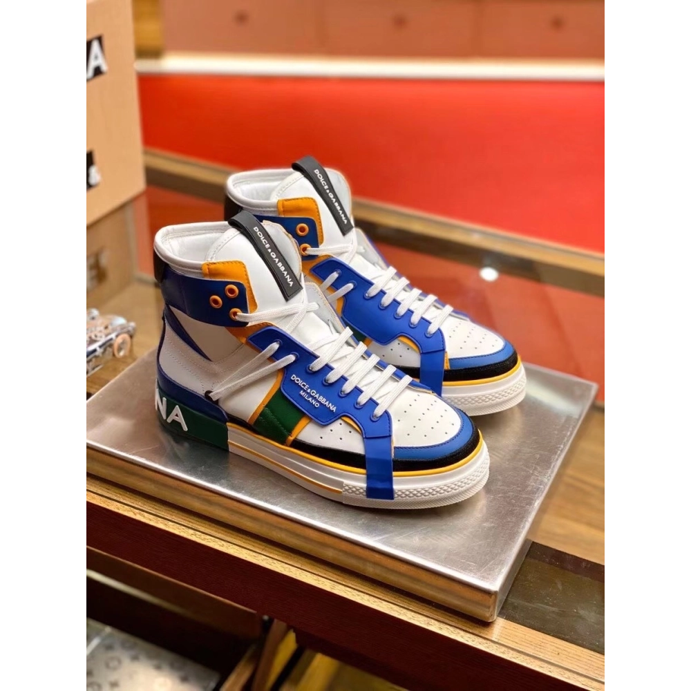 Dolce Gabbana Womens Blue Custom 2.Zero High-top Sneakers