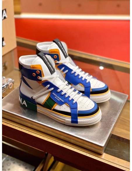 Dolce Gabbana Womens Blue Custom 2.Zero High-top Sneakers