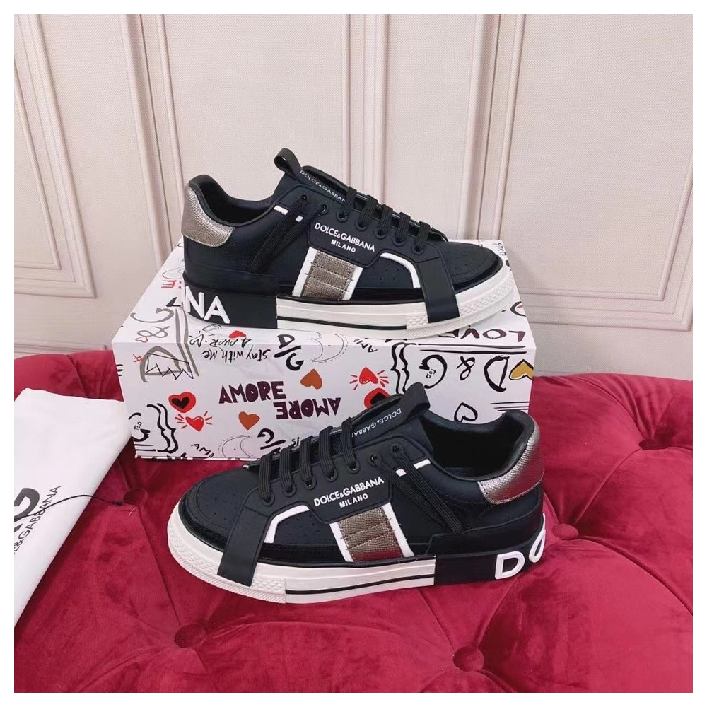 Dolce Gabbana Womens Custom 2.Zero Sneakers Black