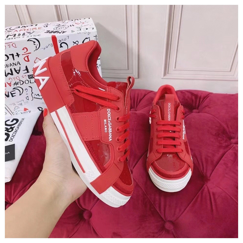 Dolce Gabbana Womens Custom 2.Zero Sneakers Red
