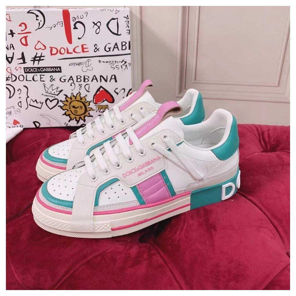 Dolce Gabbana Womens Custom 2.Zero Sneakers White/Green