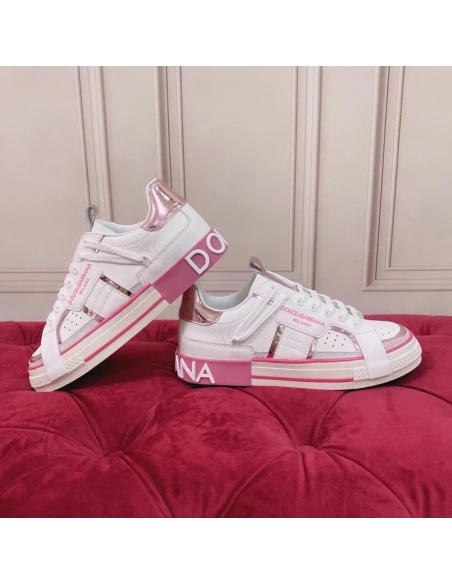 Dolce Gabbana Womens Custom 2.Zero Sneakers White/Pink