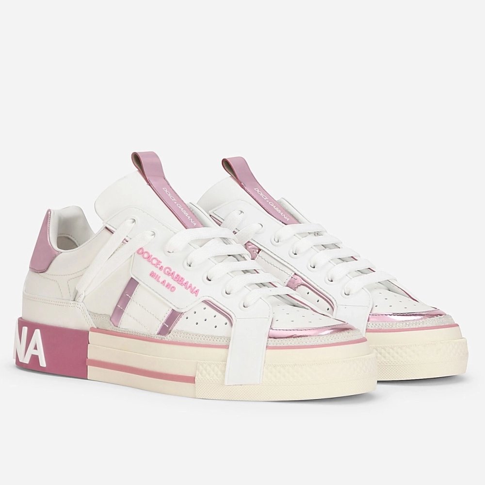 Dolce Gabbana Womens Custom 2.Zero Sneakers White/Pink