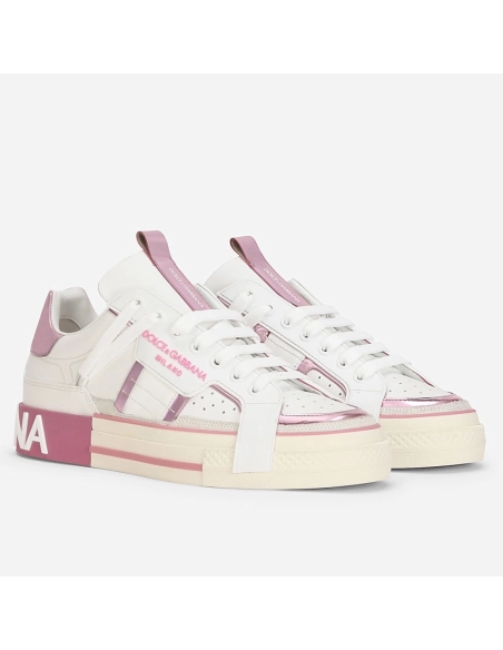 Dolce Gabbana Womens Custom 2.Zero Sneakers White/Pink