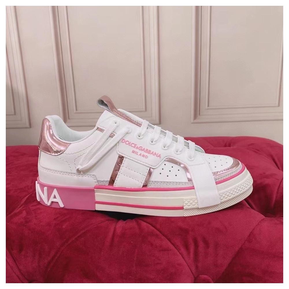 Dolce Gabbana Womens Custom 2.Zero Sneakers White/Pink