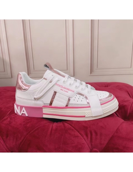 Dolce Gabbana Womens Custom 2.Zero Sneakers White/Pink