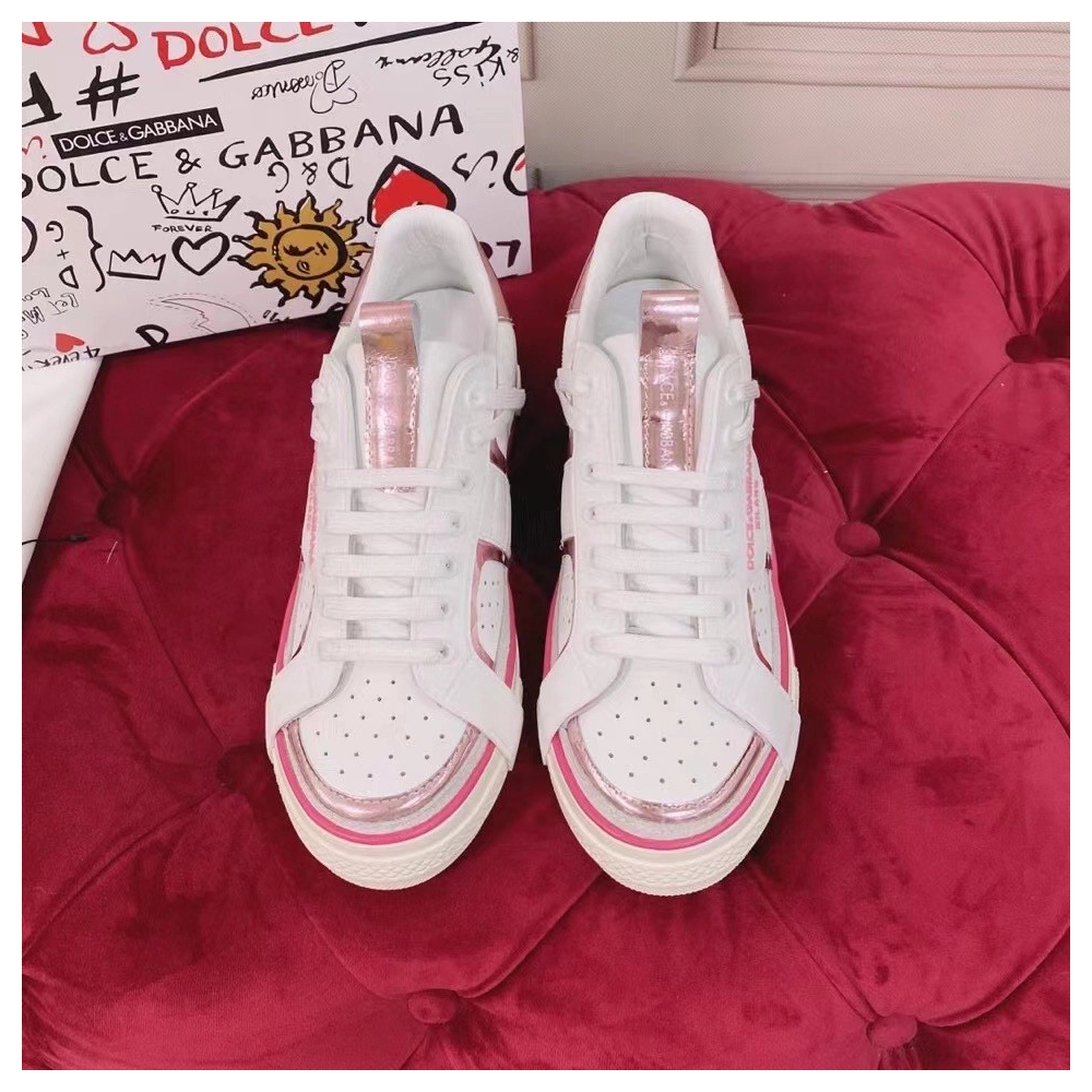 Dolce Gabbana Womens Custom 2.Zero Sneakers White/Pink