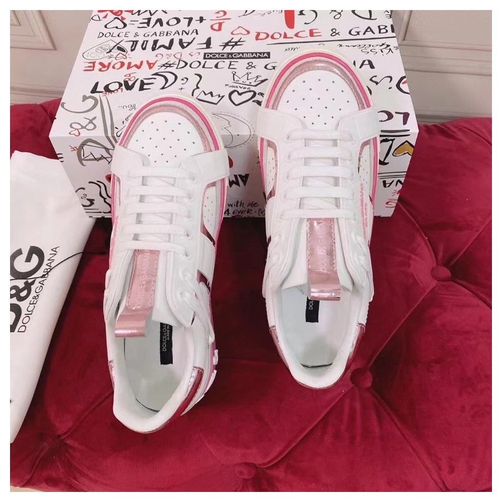 Dolce Gabbana Womens Custom 2.Zero Sneakers White/Pink