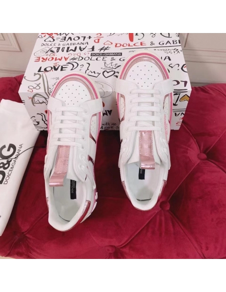 Dolce Gabbana Womens Custom 2.Zero Sneakers White/Pink