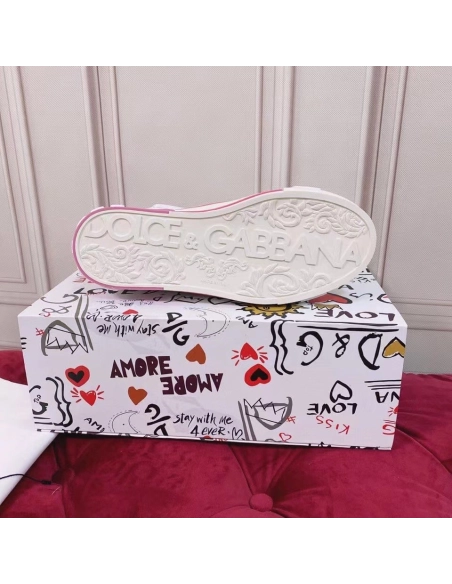 Dolce Gabbana Womens Custom 2.Zero Sneakers White/Pink