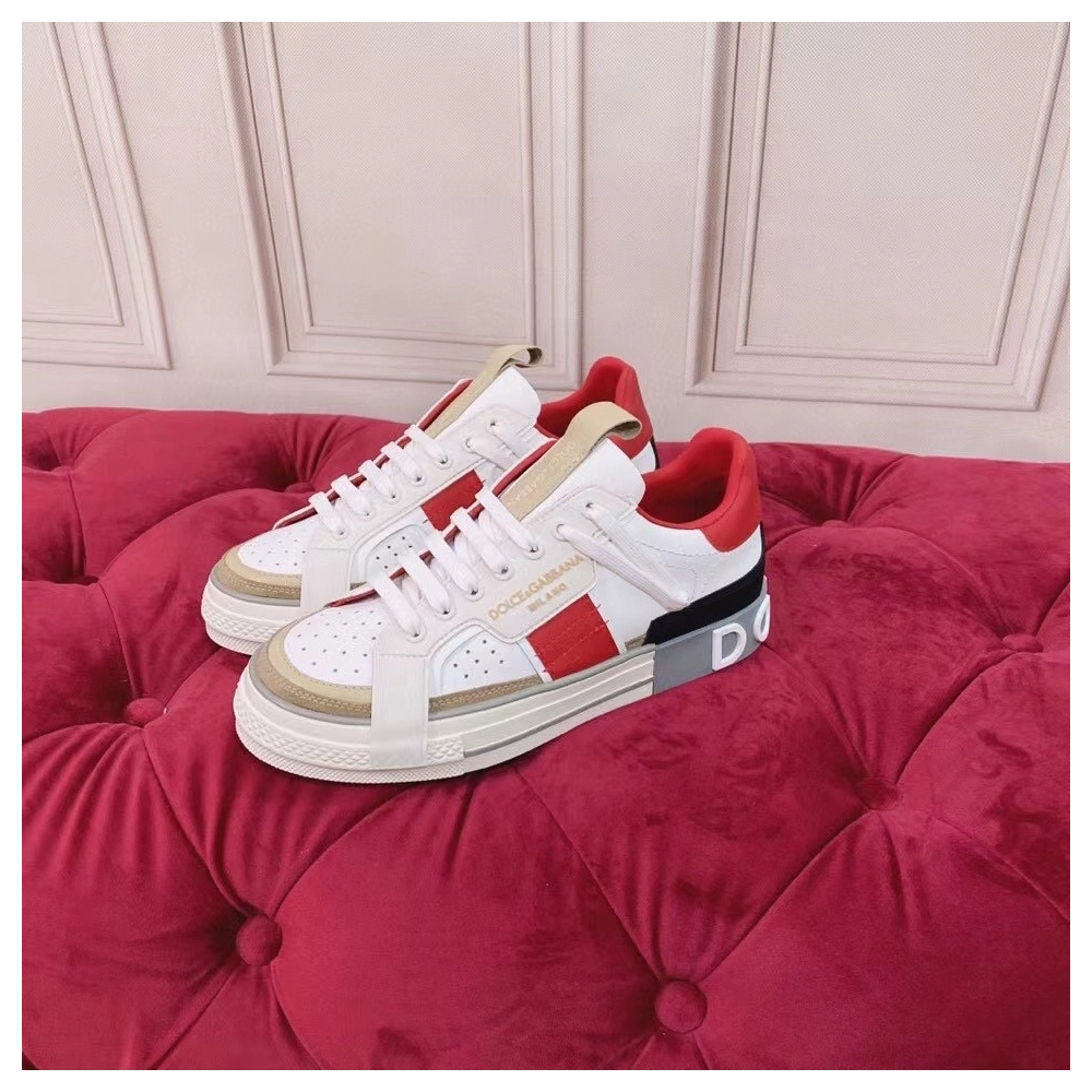 Dolce Gabbana Womens Custom 2.Zero Sneakers White/Red