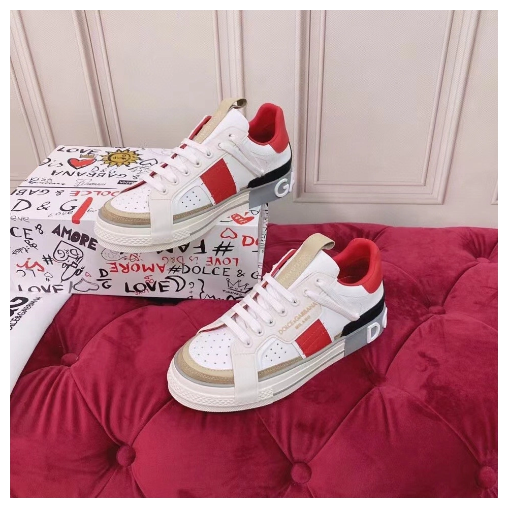 Dolce Gabbana Womens Custom 2.Zero Sneakers White/Red