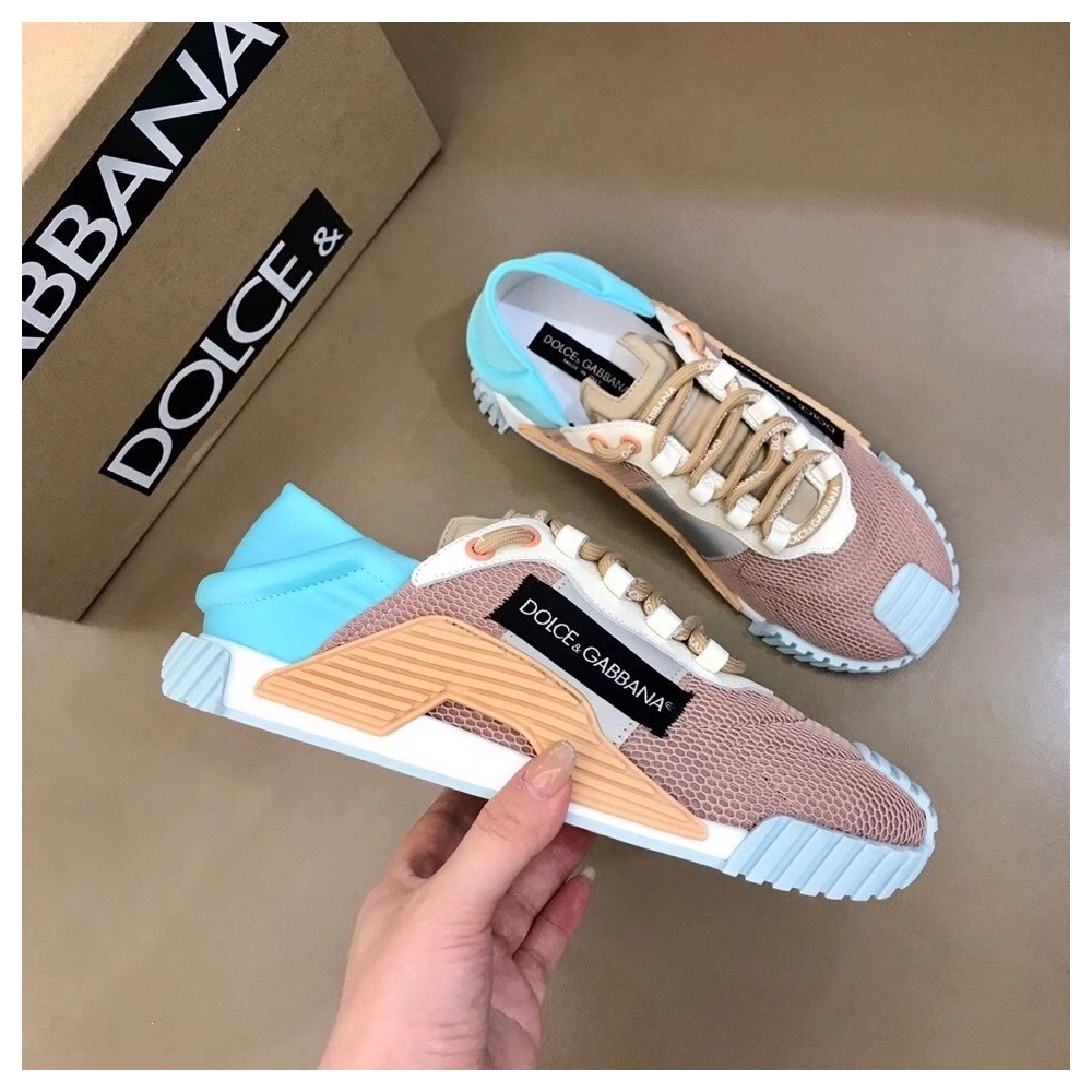 Dolce Gabbana Womens NS1 Slip-on Sneakers Blue/Nude