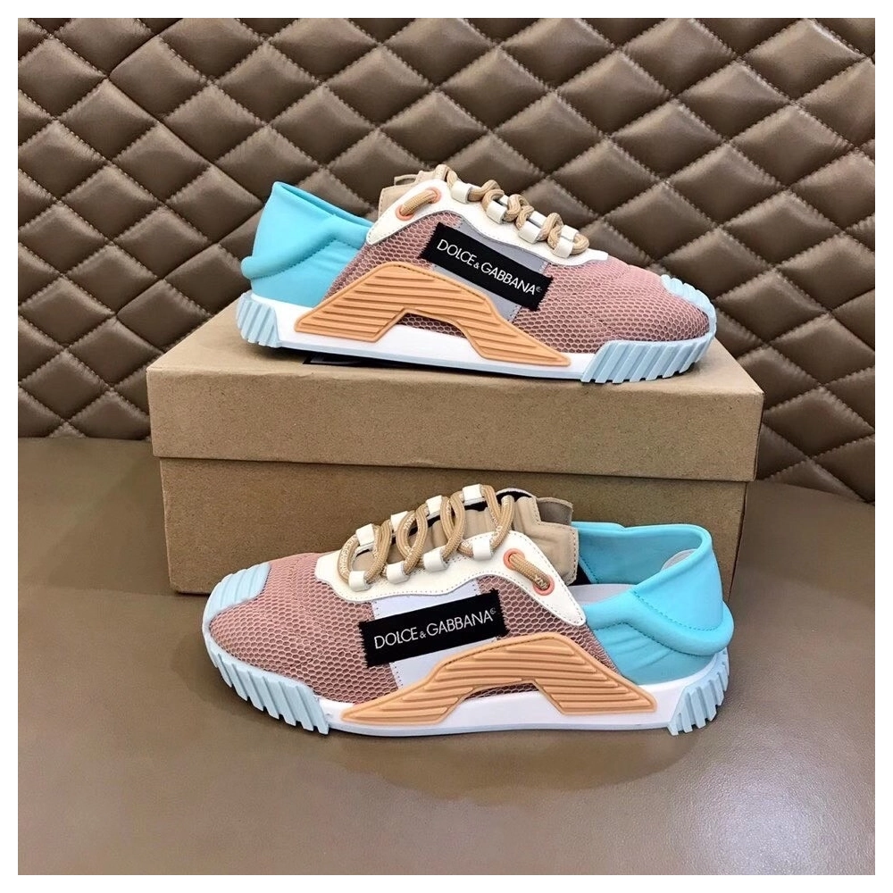 Dolce Gabbana Womens NS1 Slip-on Sneakers Blue/Nude