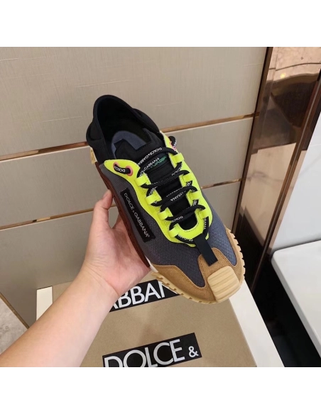 Dolce Gabbana Womens NS1 Slip-on Sneakers Grey/Yellow