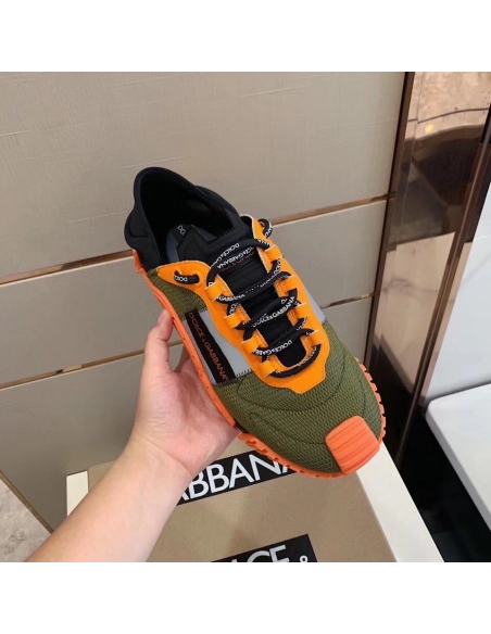 Dolce Gabbana Womens NS1 Slip-on Sneakers Orange/Green