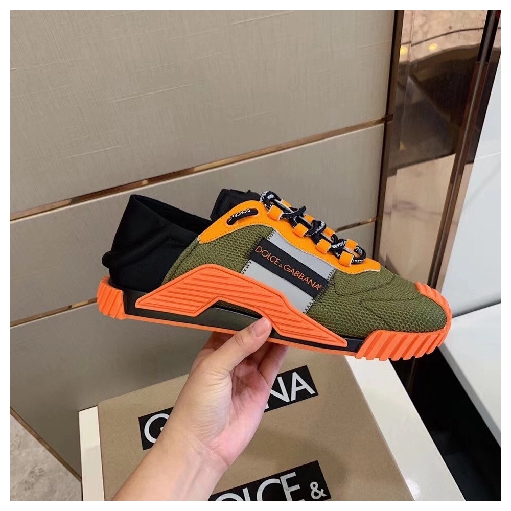 Dolce Gabbana Womens NS1 Slip-on Sneakers Orange/Green