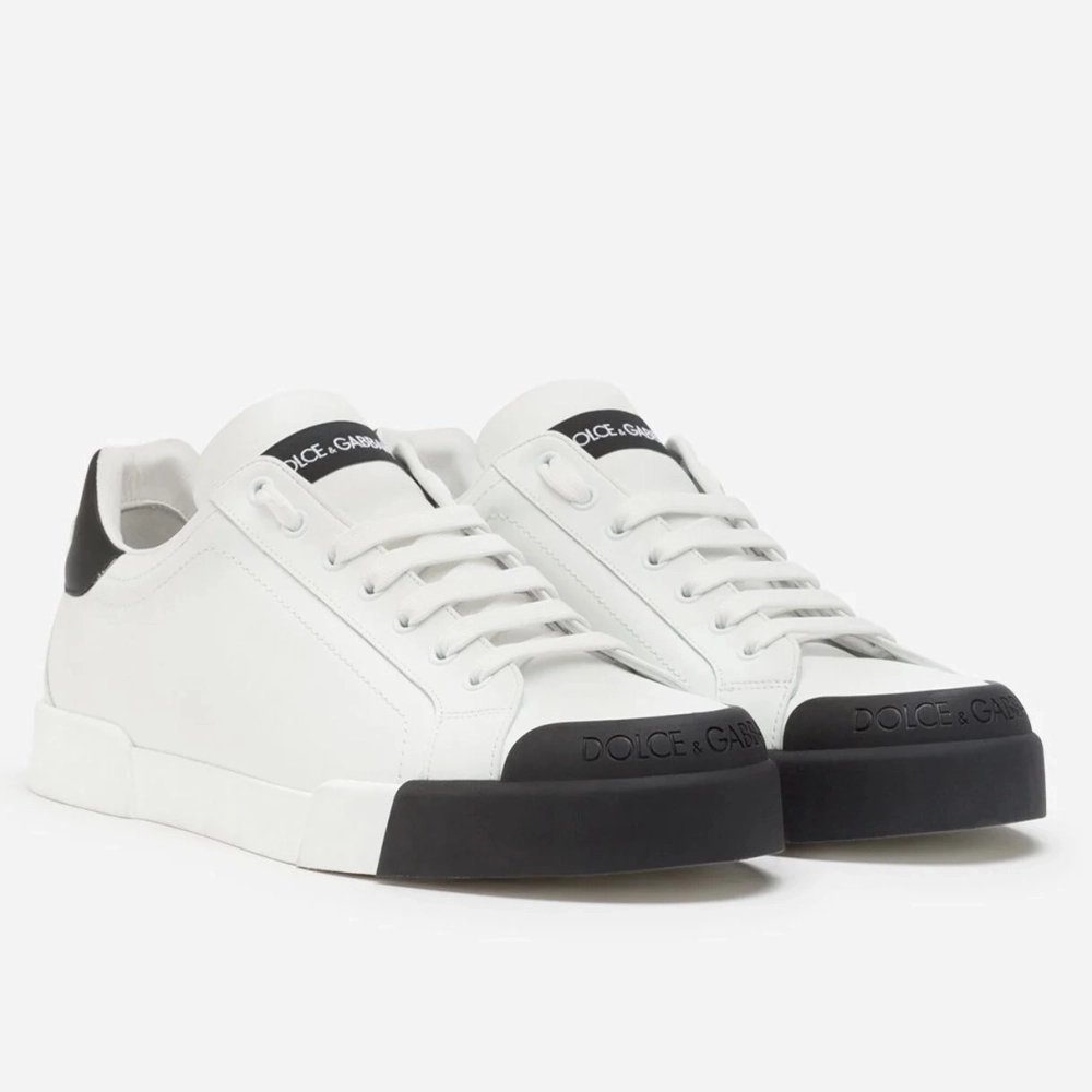 Dolce Gabbana Womens Portofino Sneakers with Black Toe-cap