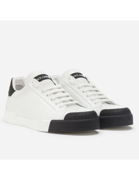 Dolce Gabbana Womens Portofino Sneakers with Black Toe-cap