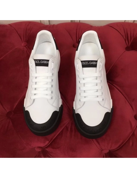 Dolce Gabbana Womens Portofino Sneakers with Black Toe-cap