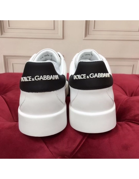 Dolce Gabbana Womens Portofino Sneakers with Black Toe-cap