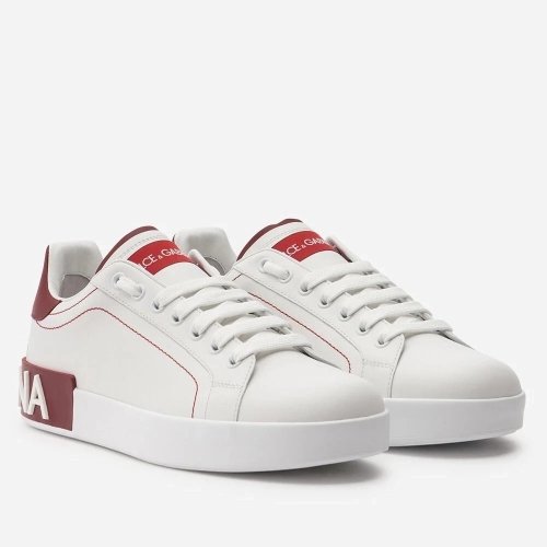 Dolce Gabbana Womens Portofino Sneakers with Red Branded