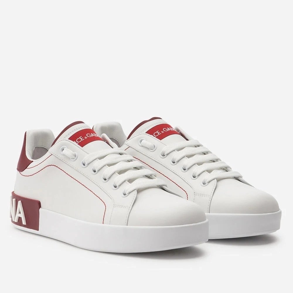 Dolce Gabbana Womens Portofino Sneakers with Red Branded
