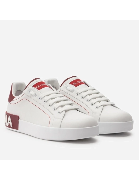 Dolce Gabbana Womens Portofino Sneakers with Red Branded