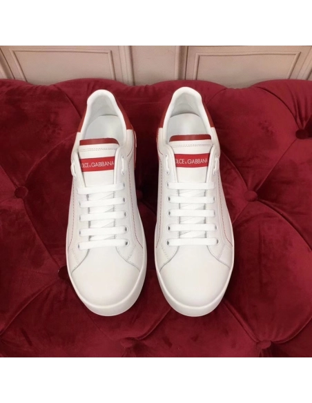 Dolce Gabbana Womens Portofino Sneakers with Red Branded